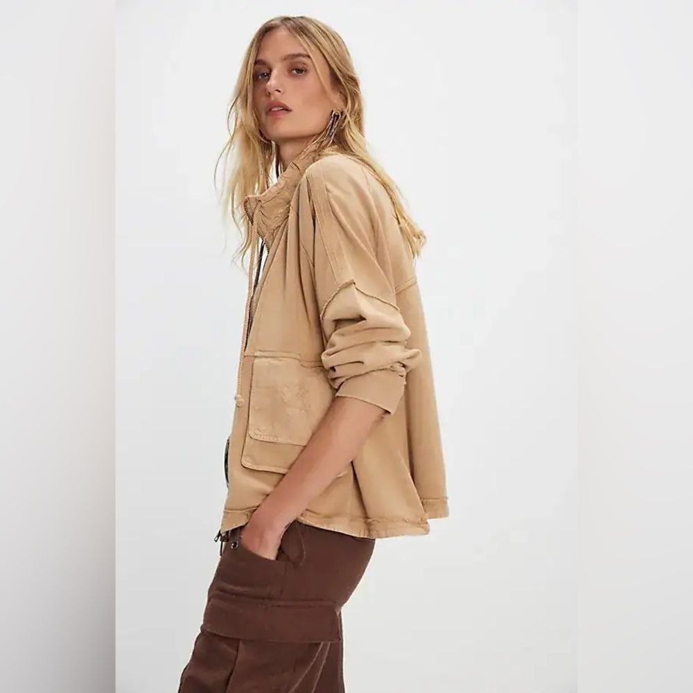 Free People We The Free Dune Buggy Cardigan Sesame Sz Large NWOT